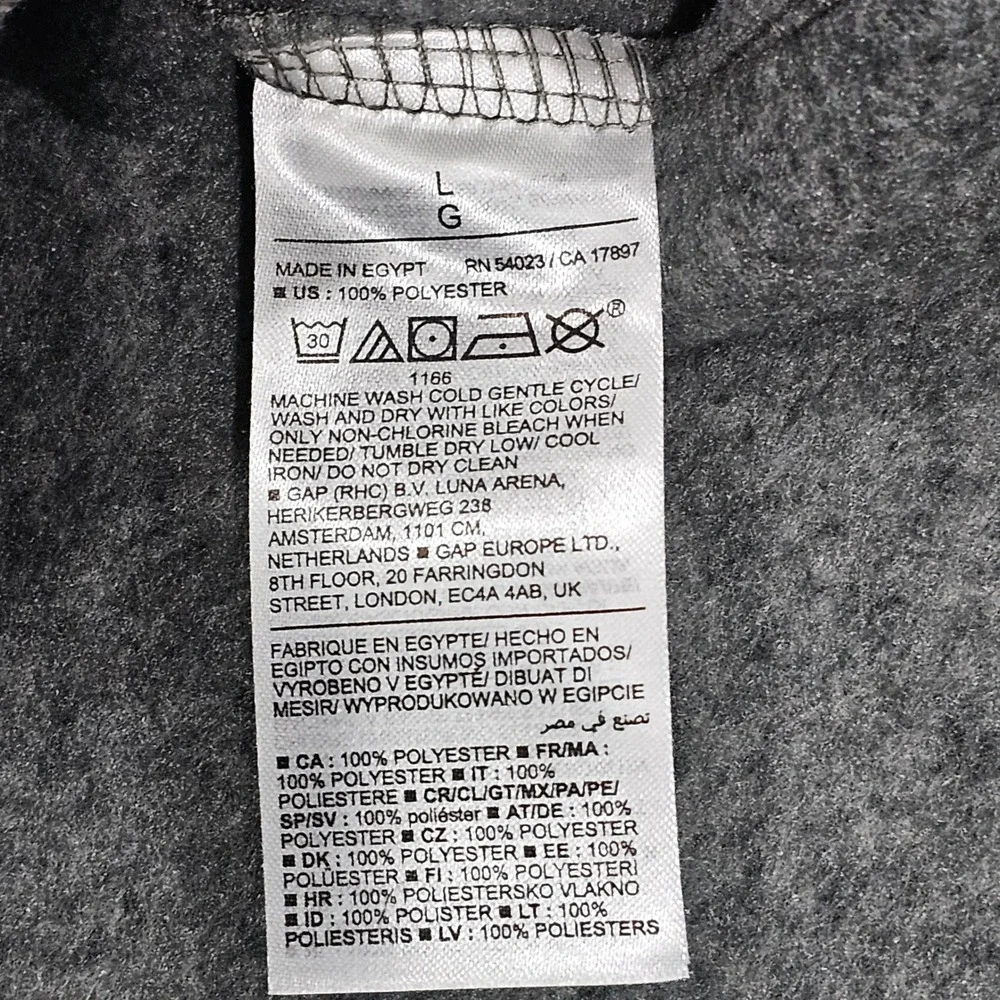 Old Navy Men L Gray Quarter Zip Fleece Pullover Sweater Knit